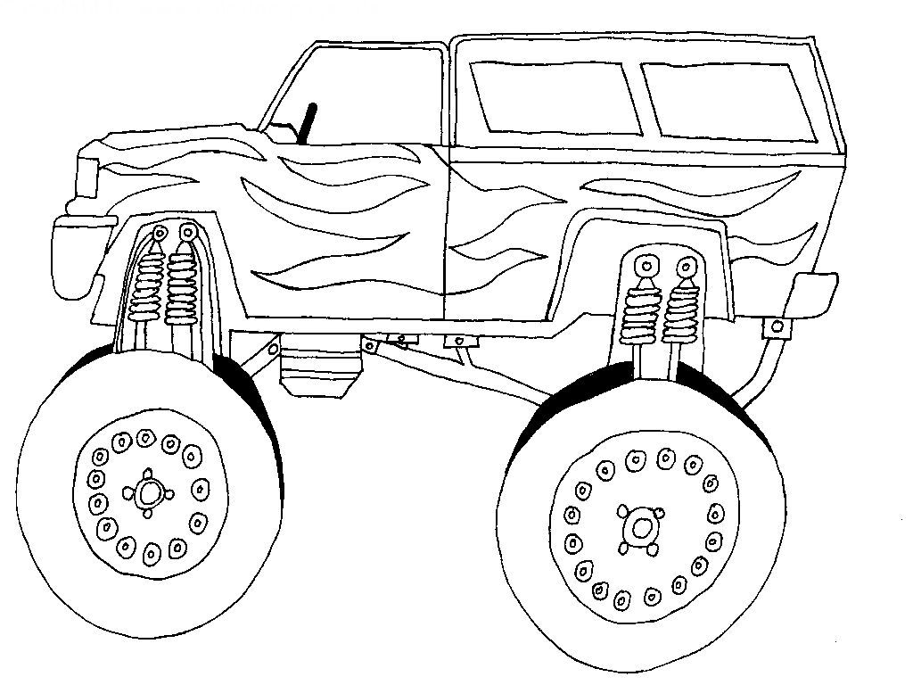 1024x768 Cars With Large Tires Cars Coloring Pages Kids Net