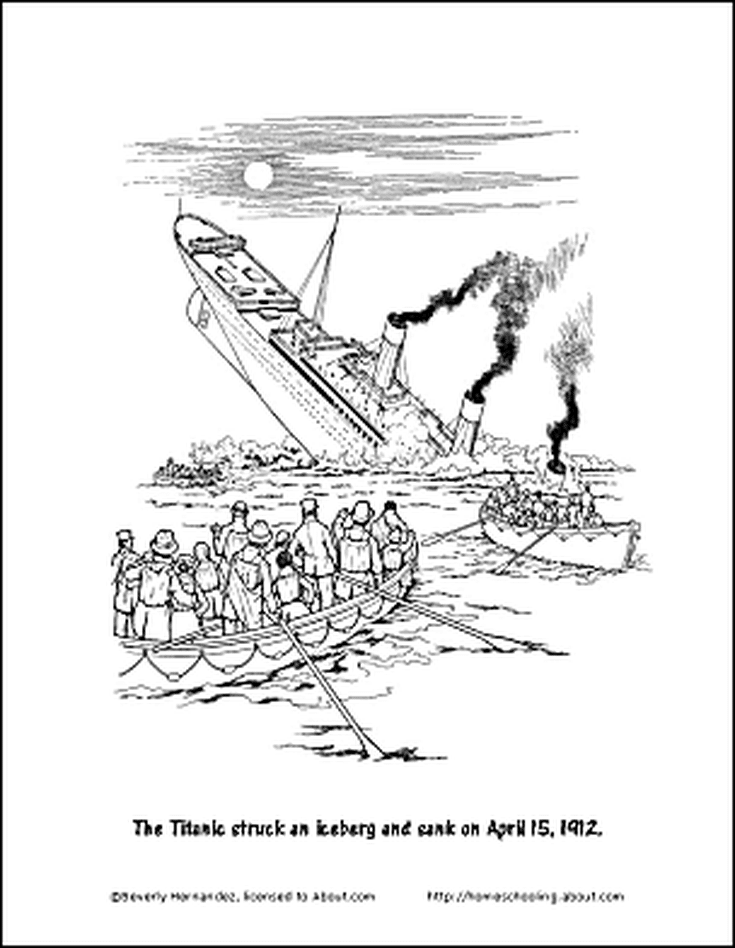 Titanic Sinking Coloring Pages