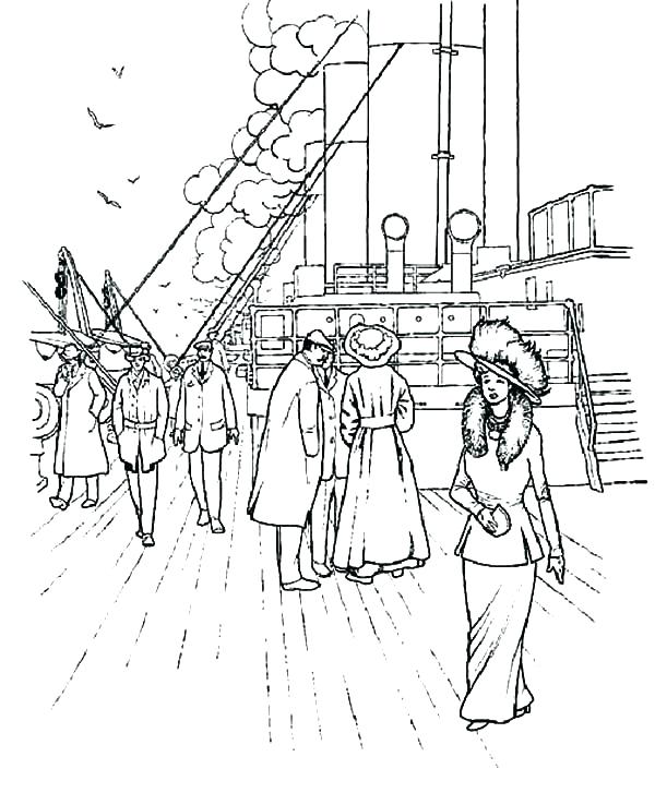 600x727 Titanic Coloring Page