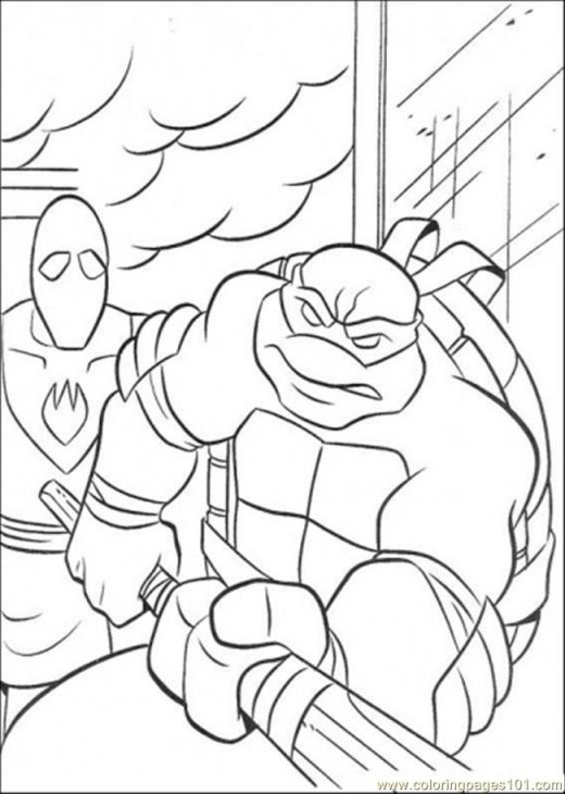 520x730 Donatello Beating His Enemy With Bo Staff Coloring Page
