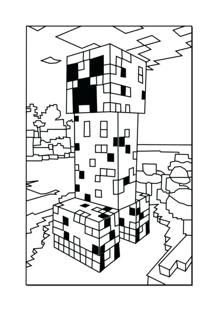 724x1024 Free Minecraft Coloring Pages Best Creeper Coloring Pages Free