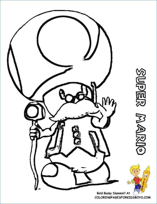 612x792 Toad Mario Kart Racing Coloring Pages