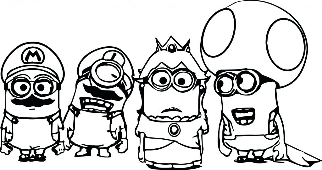 1024x543 Coloring Pages ~ Mario Coloring Page Super Minions Pages Toad