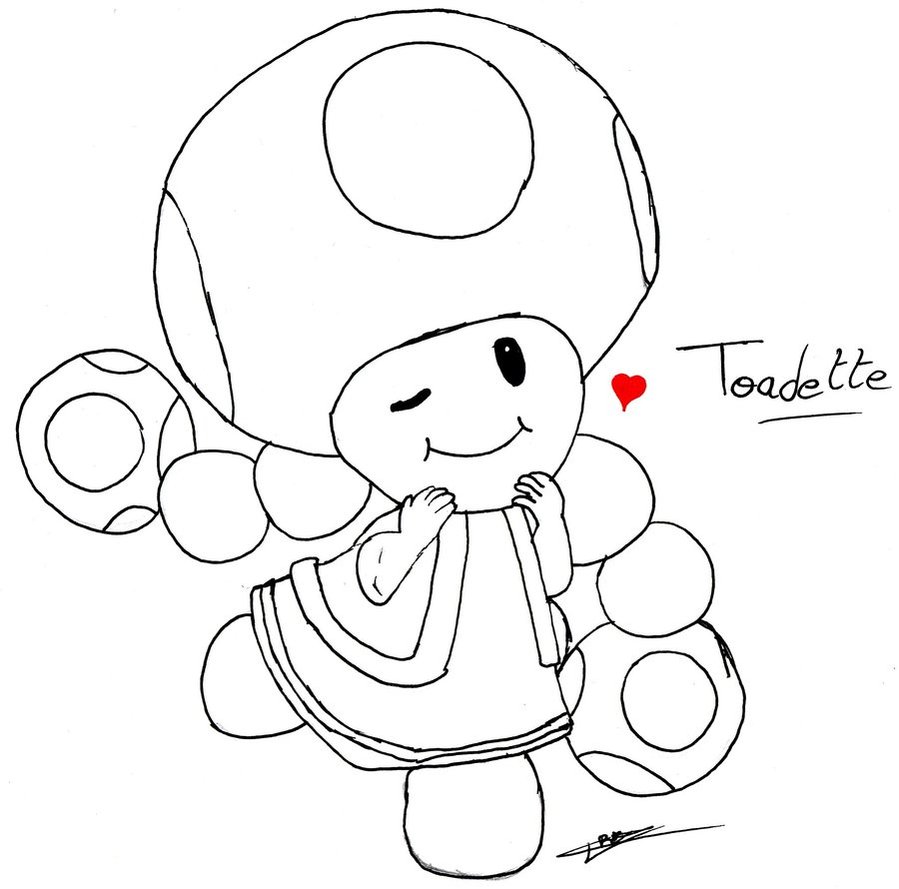 899x889 Willpower Toad And Toadette Coloring Pages Old Fashioned Mario