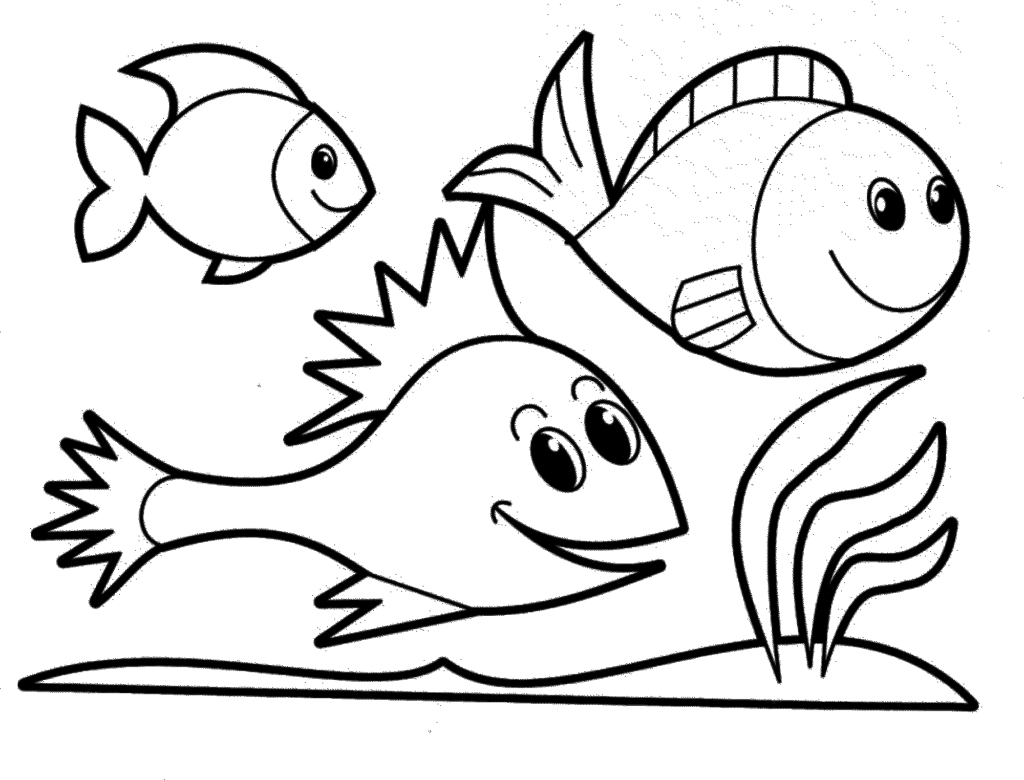 1024x780 Fish Coloring Pages Pdf For Toddlers Rainbow Get Bubbles