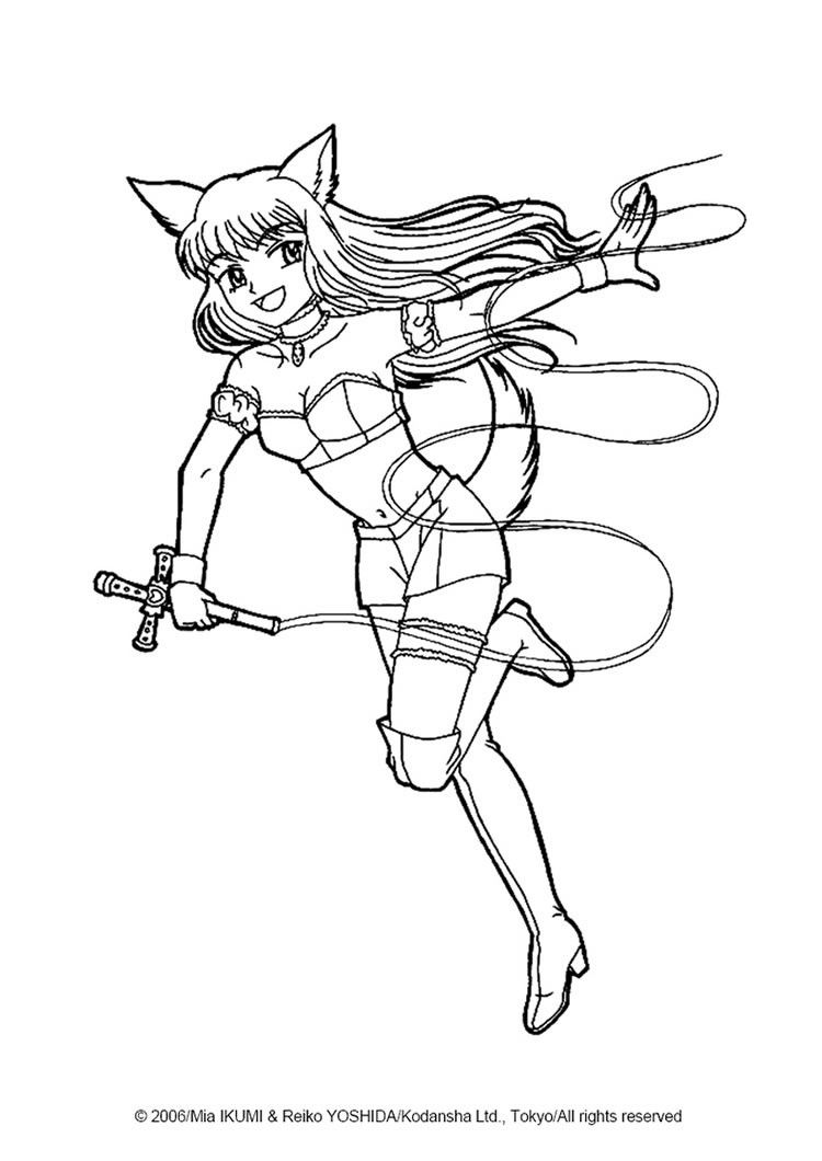 750x1060 Fighting Zakuro Fujiwara Coloring Page. More Tokyo Mew Mew