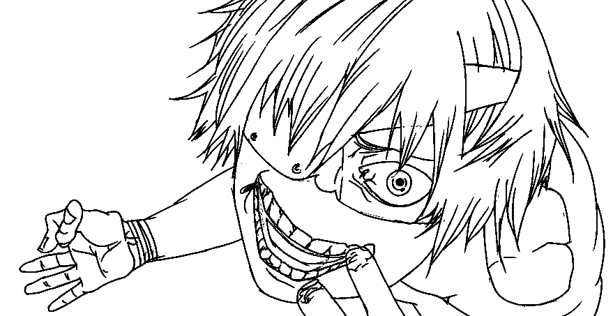879x453 Tokyo Ghoul Coloring Pages Ken Kaneki Drawing At Getdrawings Free