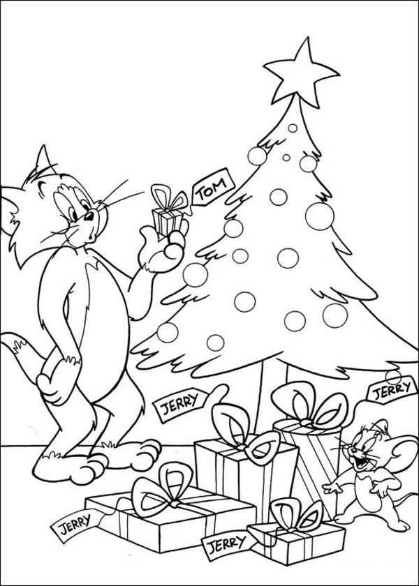 600x840 Tom Amp Jerry Coloring Page Christmas Coloring Pages