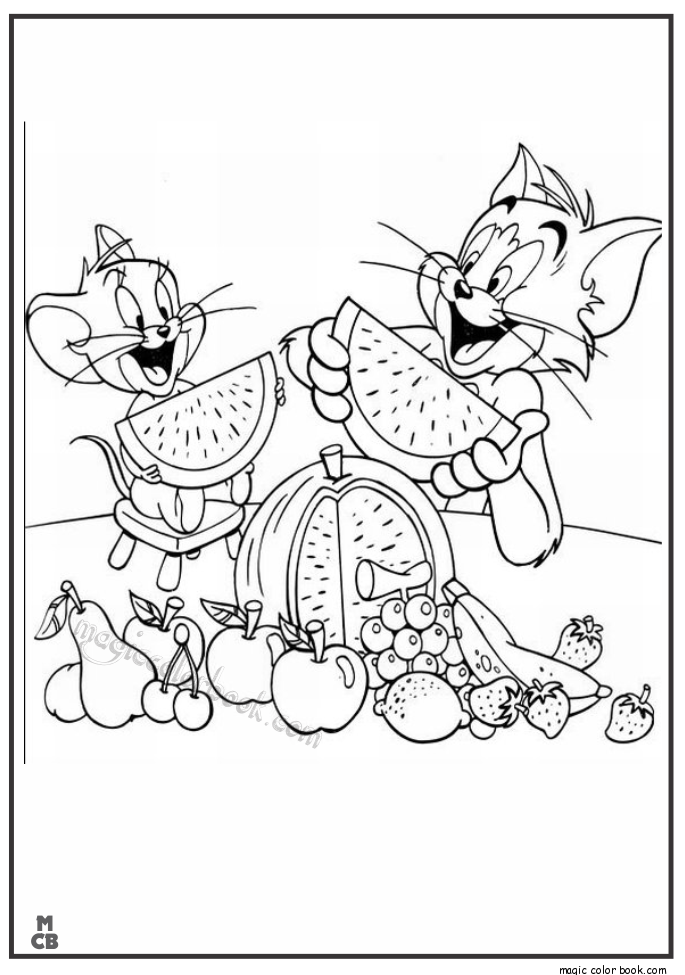 685x975 Tom Jerry Coloring Pages Fruit