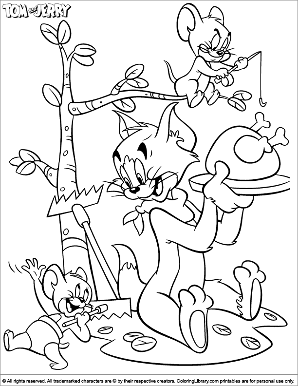 612x792 Tom And Jerry Coloring Picture