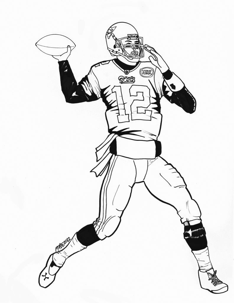 792x1024 Stunning Tom Brady Coloring Page Many Picture For Concept