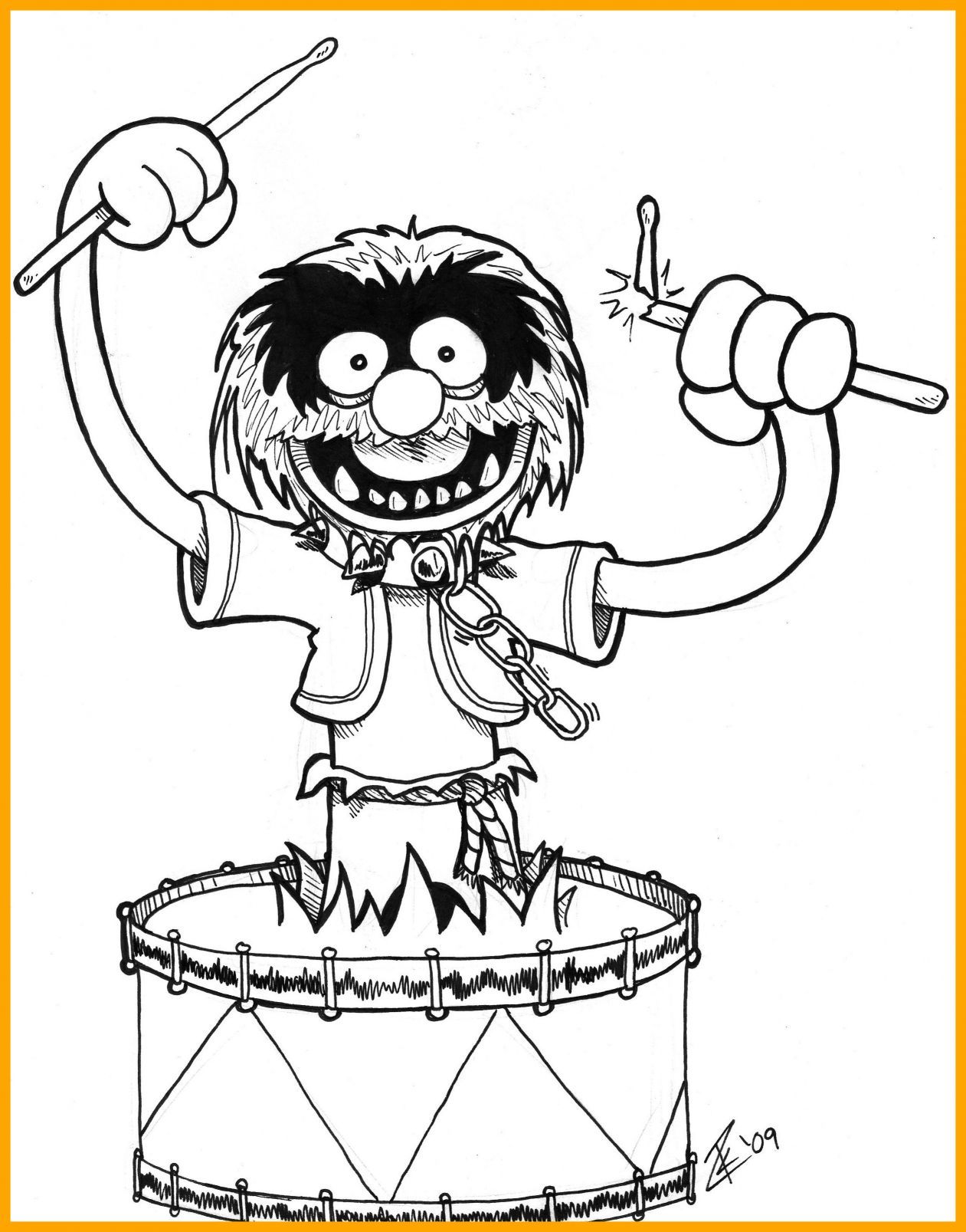 1261x1607 Incredible Muppet Show Drumming Coloring Pages Pict For Kermit