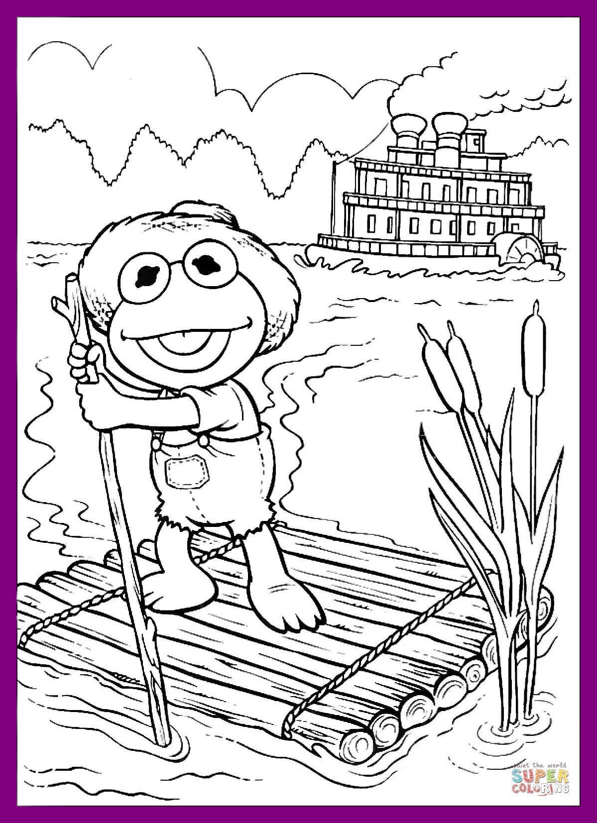 1199x1654 Shocking Baby Kermit Tom Sawyer On A Raft Coloring Page Printable