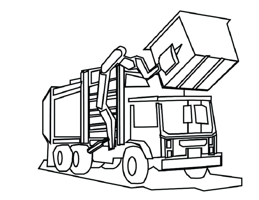 841x650 Dump Truck Coloring Page