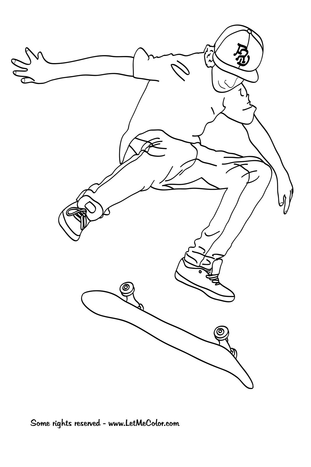 1066x1600 Skateboard Coloring Pages