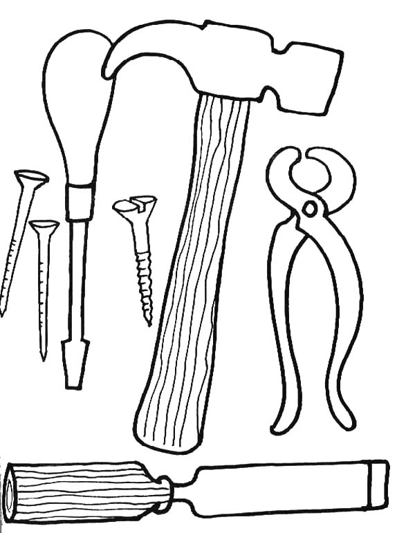 600x771 Tools Coloring Sheet Tool Printables Coloring Pages Coloring Page