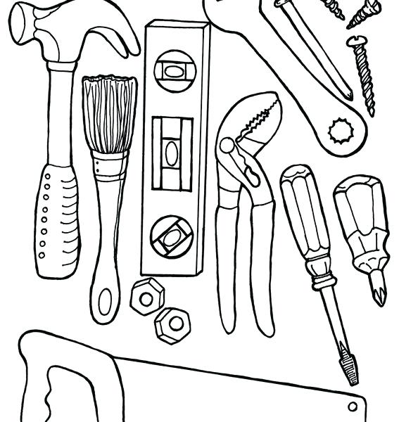 567x600 Tools Coloring Pages Preschool In Sweet Tools Coloring Pages Print