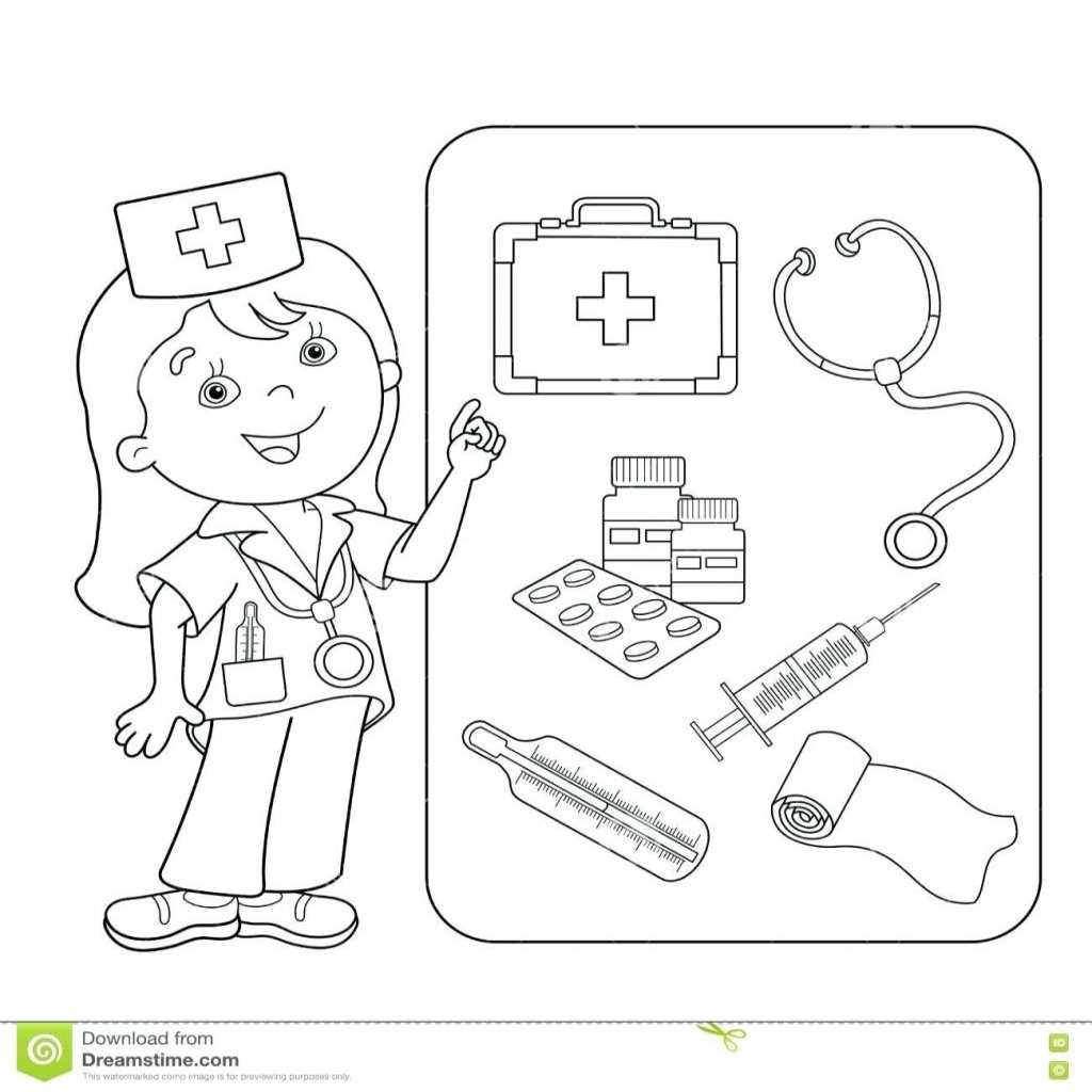 1024x1024 Coloring Pages Nurse Coloring Pages Tools Doctor Preschool