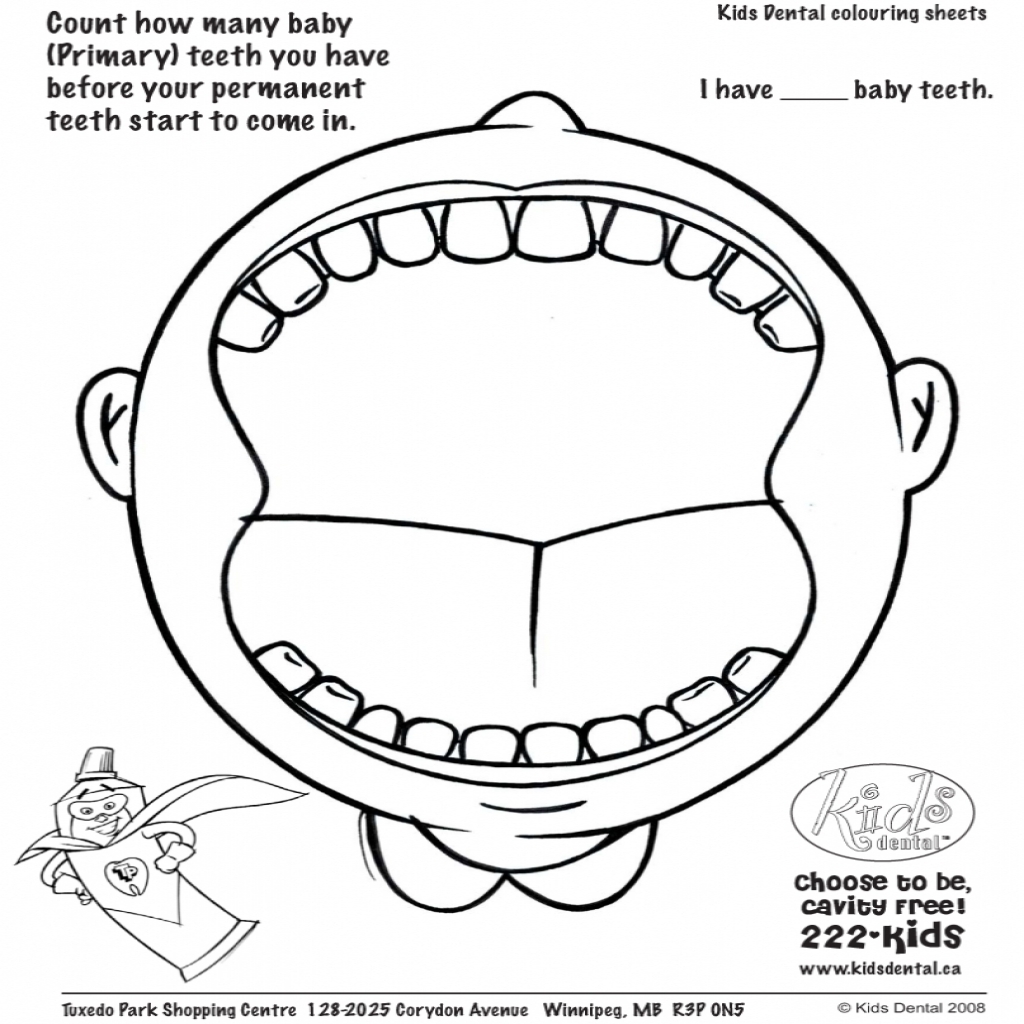 1024x1024 Tooth Coloring Pages Dental Pictures Archives Best Page Arilitv