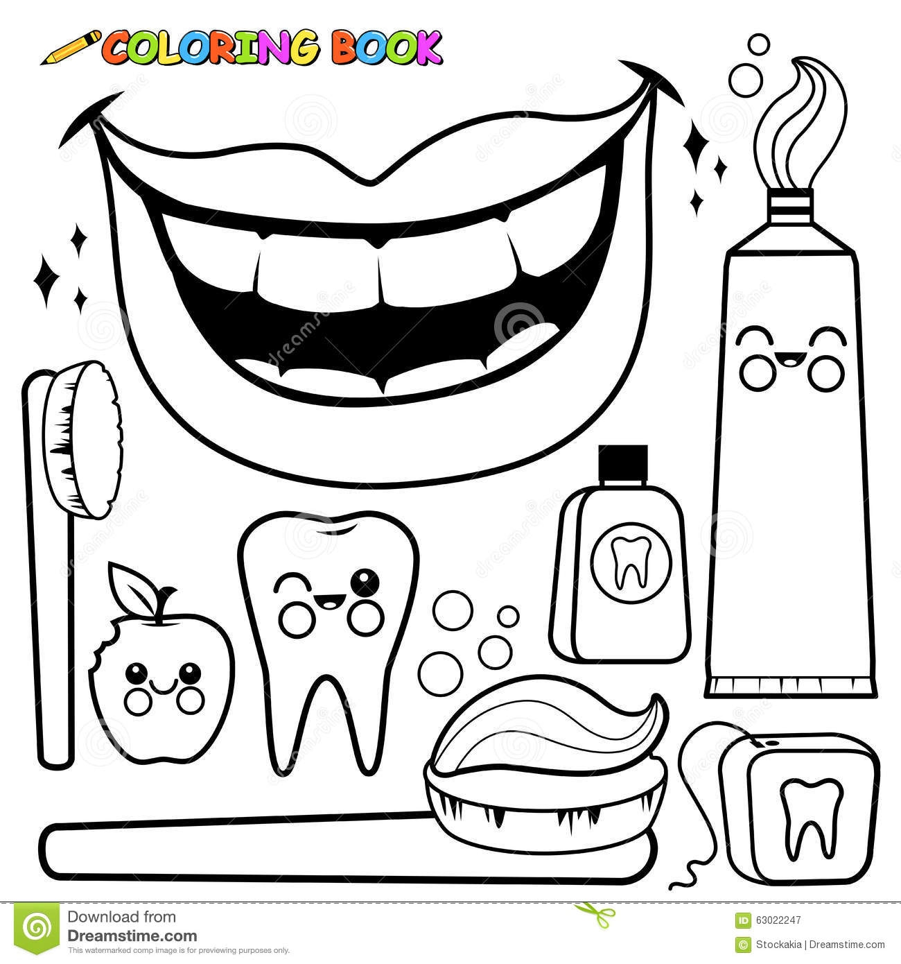 Toothbrush Coloring Page