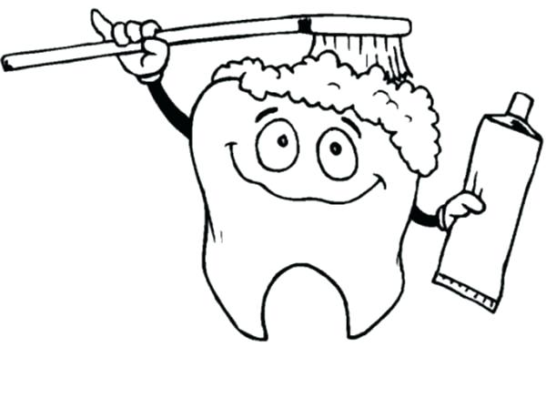 600x449 Tooth Coloring Page Tooth Coloring Pages Tooth Brushing Himself