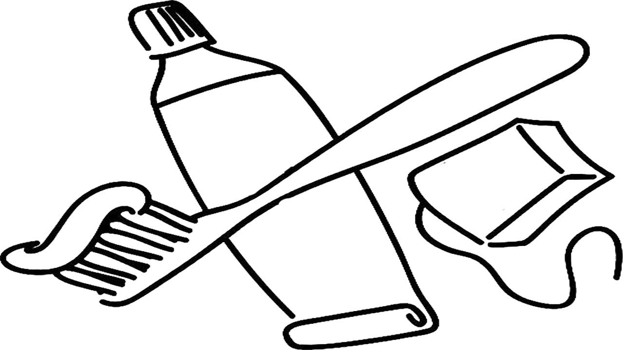 1280x720 Toothbrush And Toothpaste Coloring Page