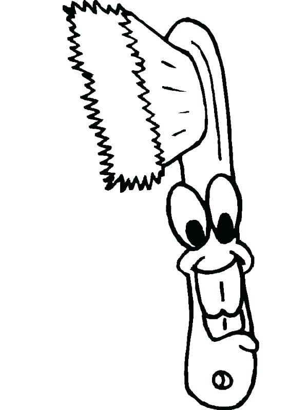 600x800 Toothbrush Coloring Page