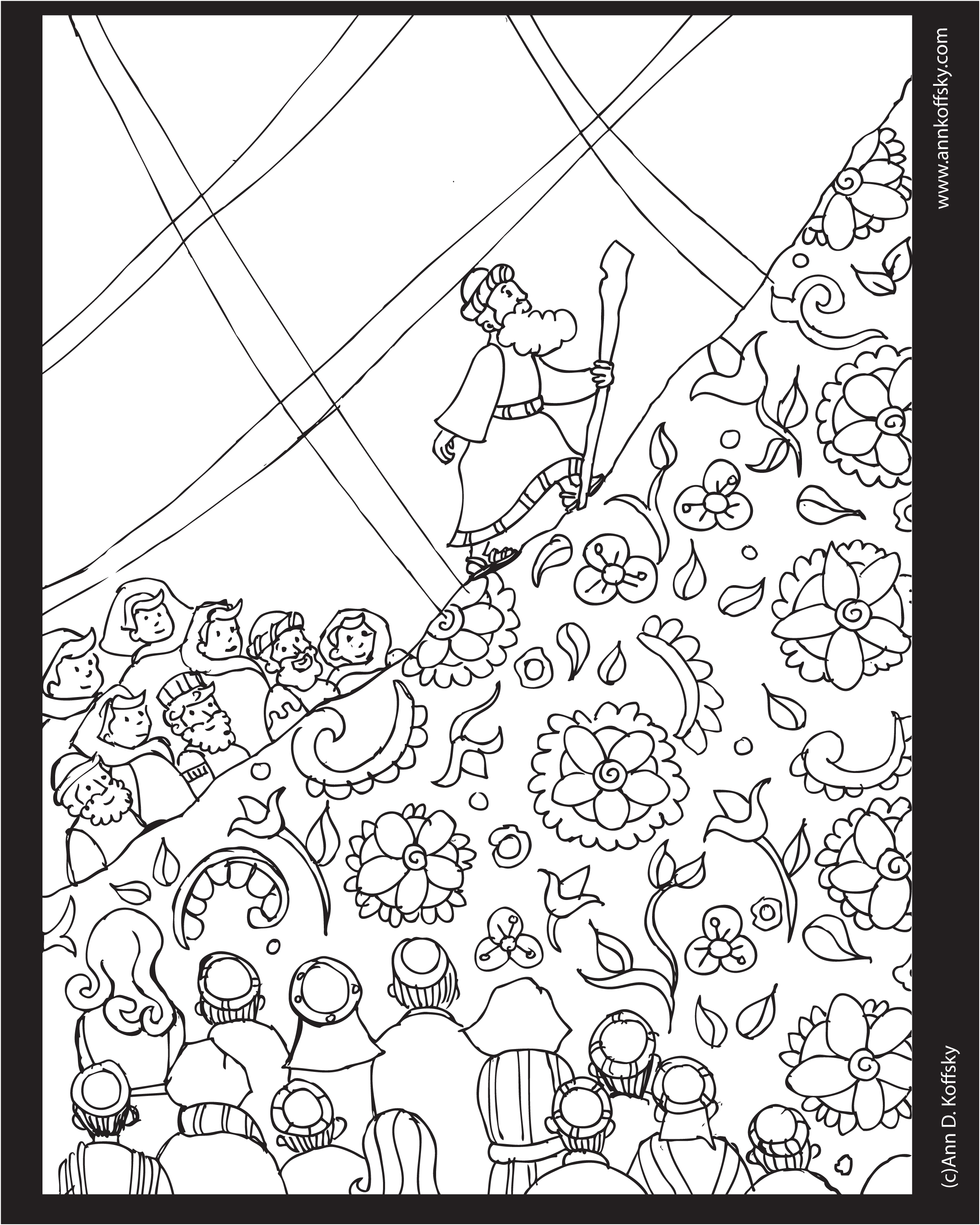 2400x3000 Shavuot Jewish Holiday Coloring Page