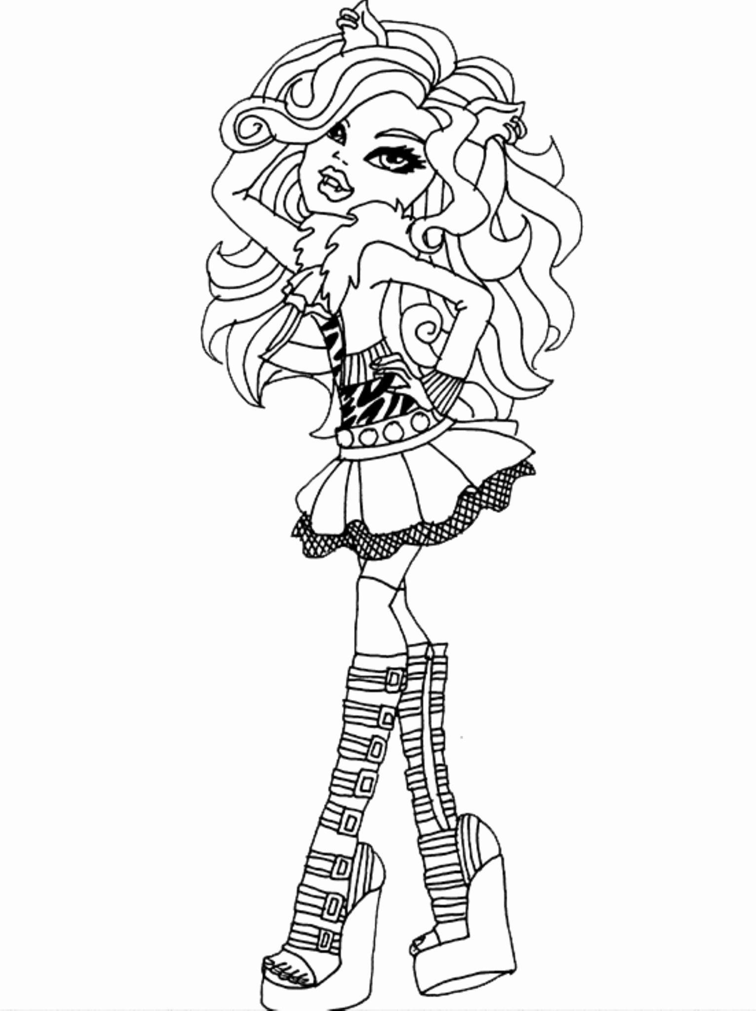1531x2048 Coloring Pages Monster High New New Toralei Stripe Monster High