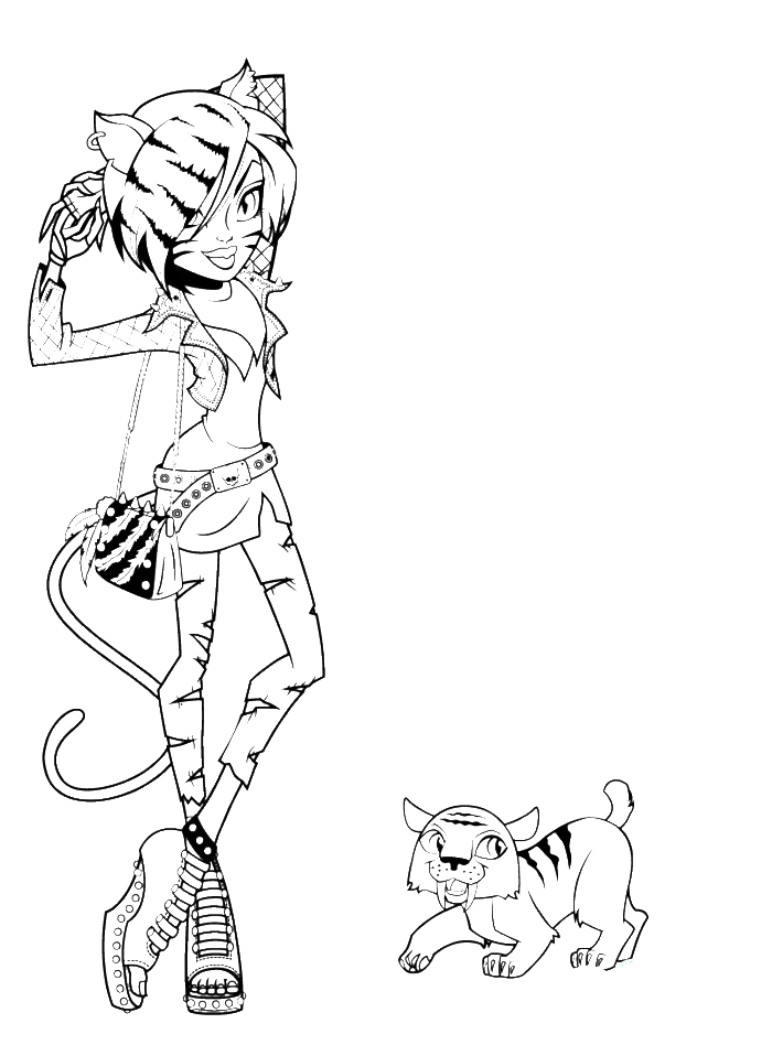 700x948 Monster High Toralei And Pet Coloring Pages