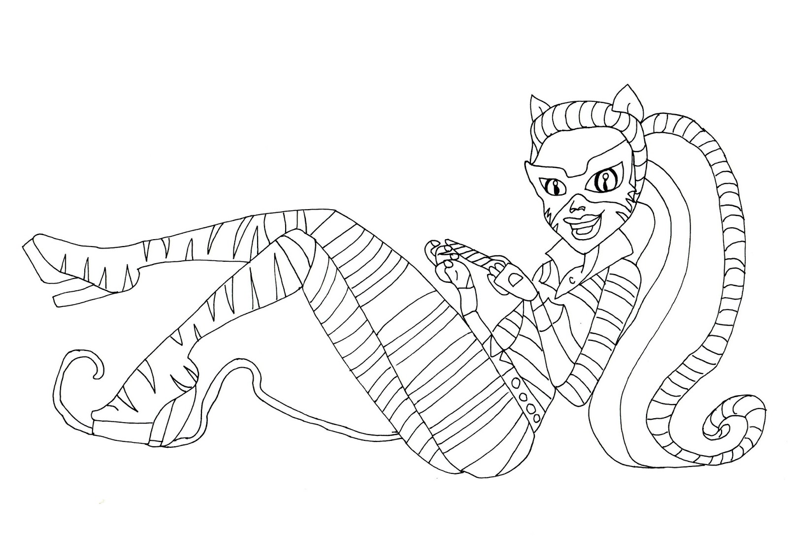 1600x1132 Free Printable Monster High Coloring Pages Toralei Stripe Cat