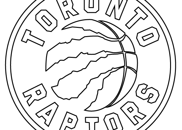 596x425 Toronto Raptors Coloring Pages Lakers Logo Drawing