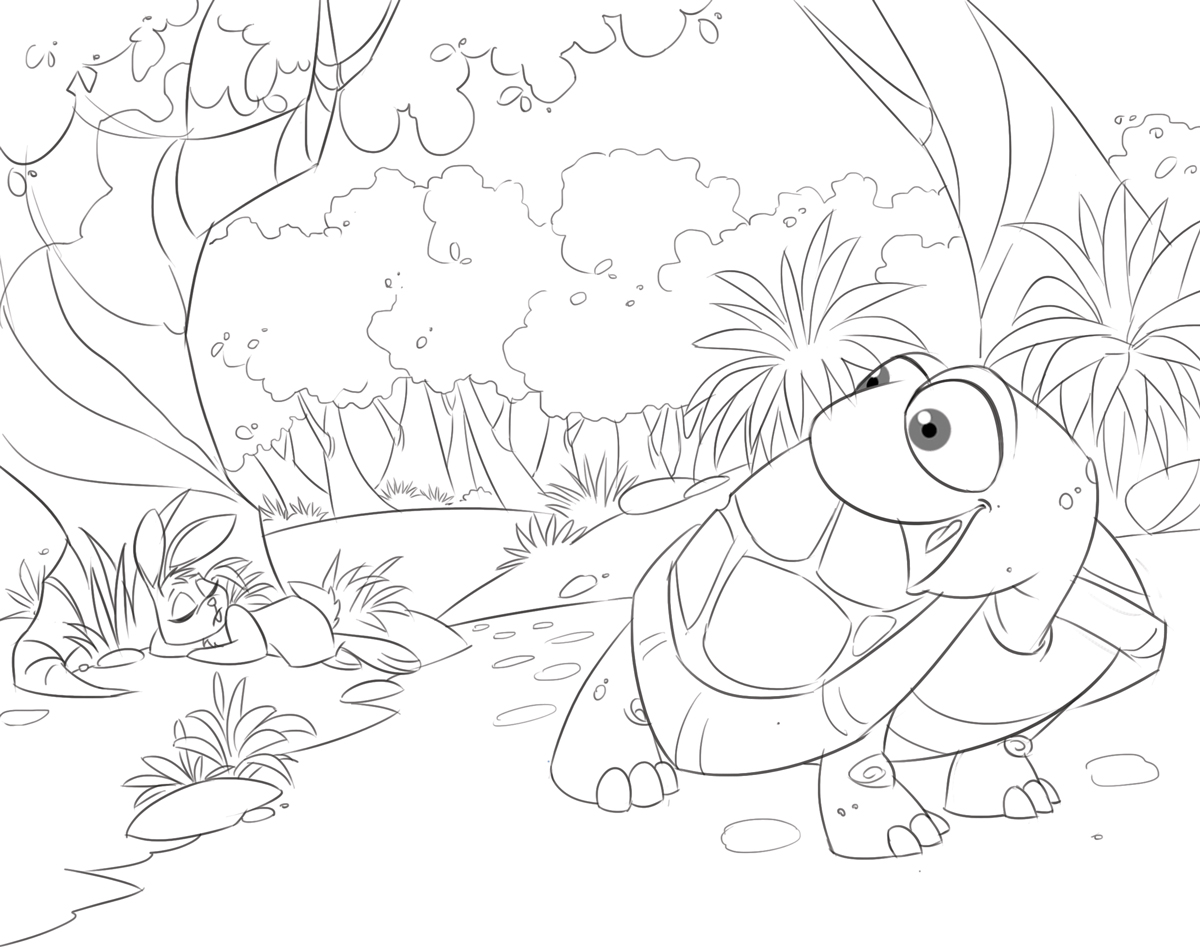 1200x947 Amazing Hare Tortoise Coloring Pages The Kiddi