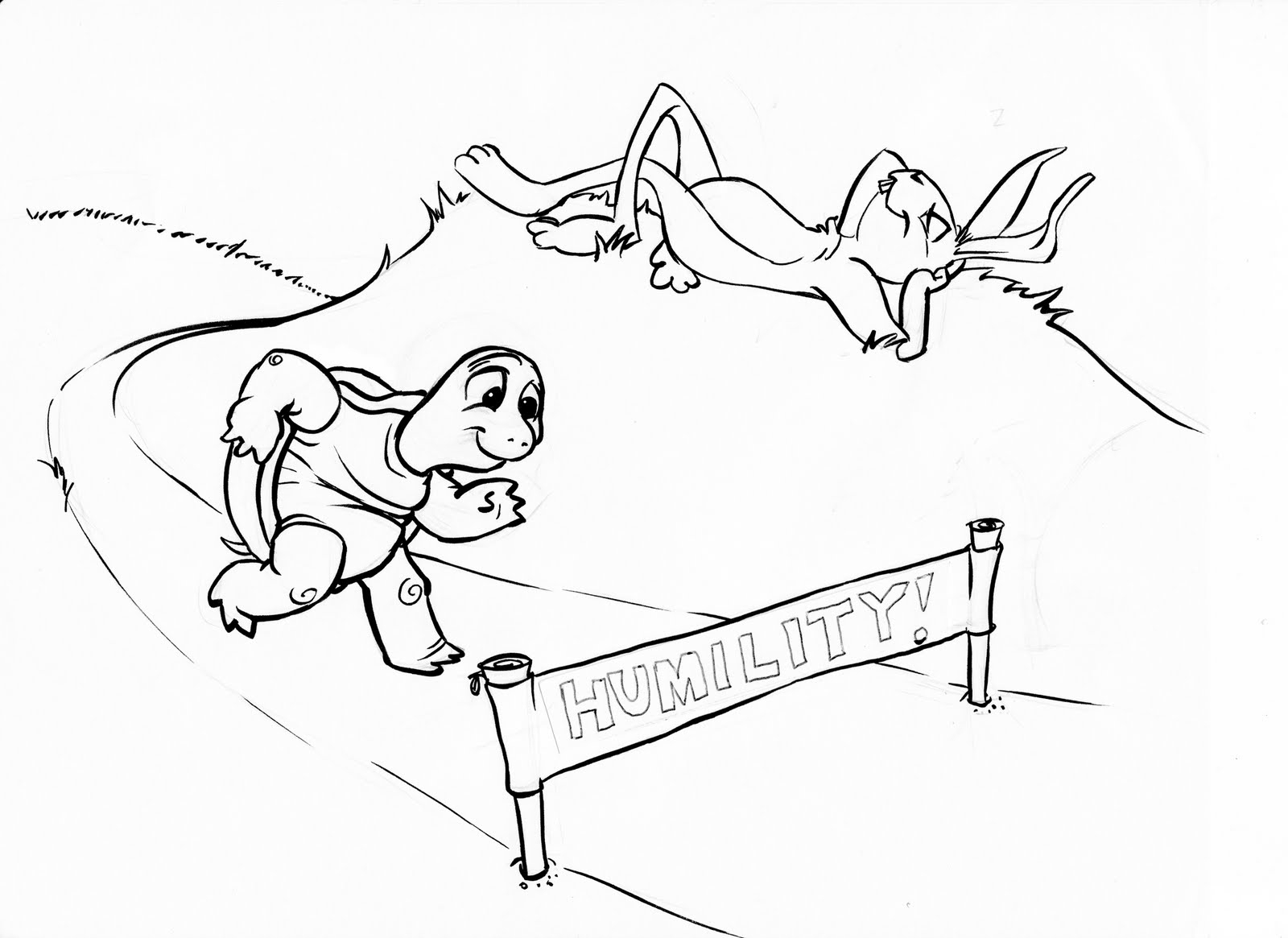 1600x1165 Hare Tortoise Coloring Pages