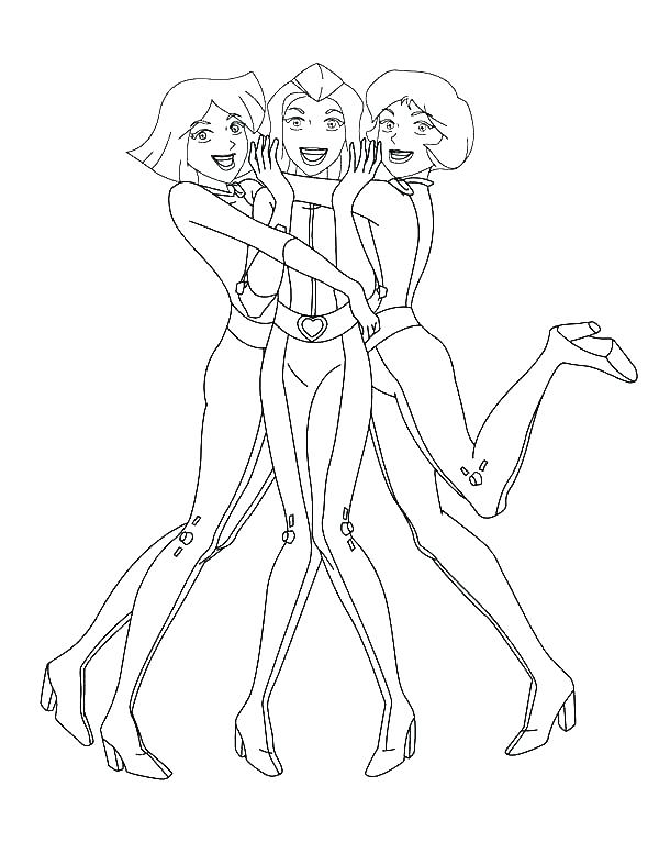 600x776 Totally Spies Coloring Pages Totally Spies Coloring Pages Totally
