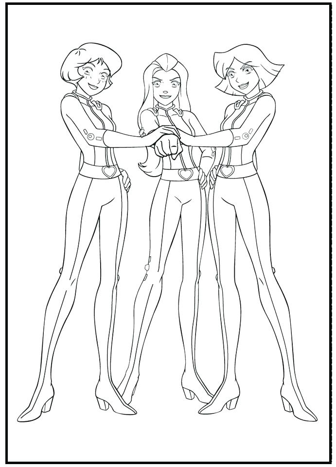 691x960 Totally Spies Coloring Pages Totally Spies Unite Coloring Picture