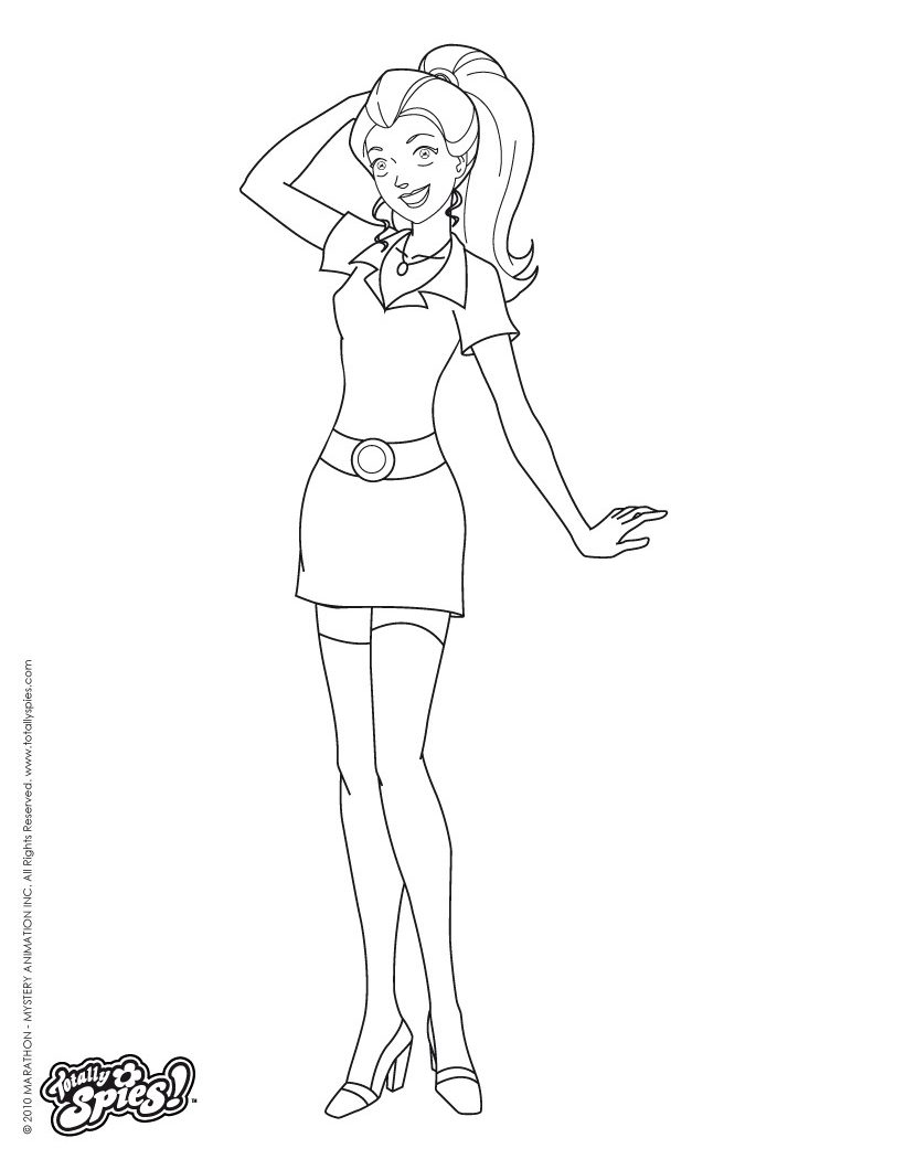 820x1050 Totally Spies Wearing Halloween Costume Coloring Picture For Pages