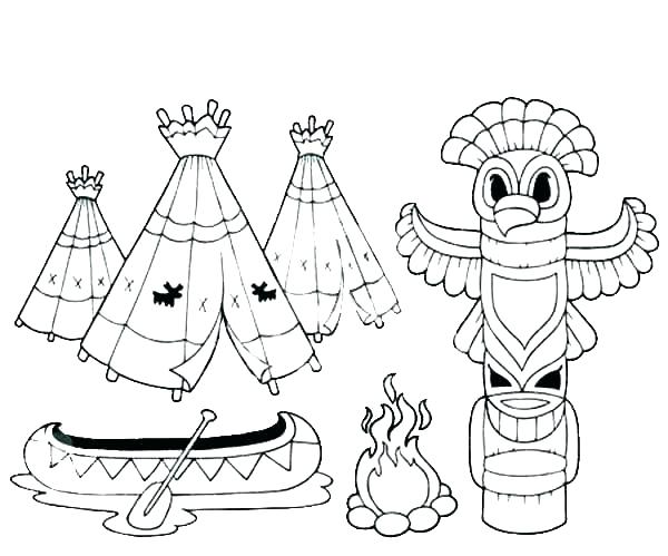 600x499 Native Coloring Pages Printable Printable Totem Pole Native Native