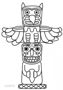 210x300 Totem Pole Coloring Pages Printable Ja Muuta
