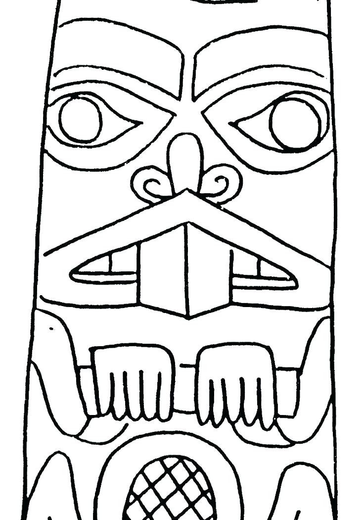736x1050 Totem Pole Symbols Totem Pole Coloring Pages Faces Symbols Free