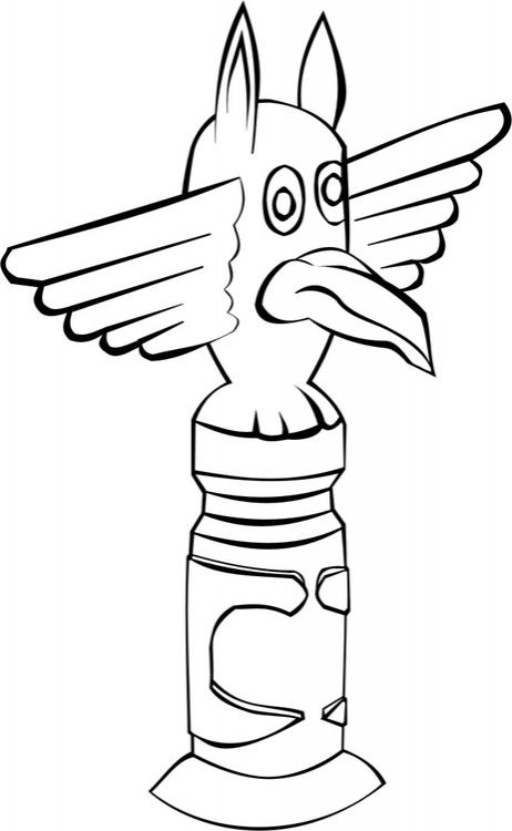 462x750 Coloring Page Totem Pole