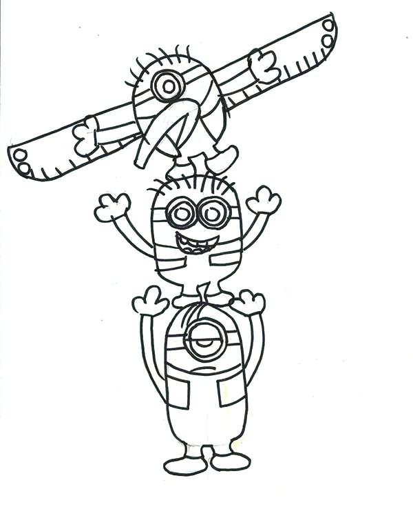 600x751 Minion Totem Poles Coloring Page Minion Totem Poles Coloring Page