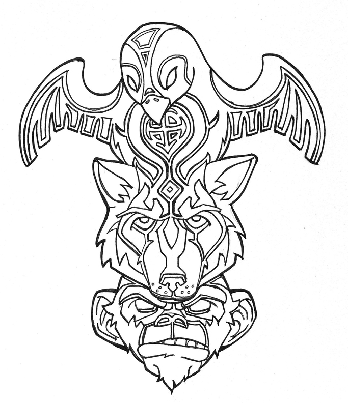 683x792 Totem Pole Coloring Page 296612
