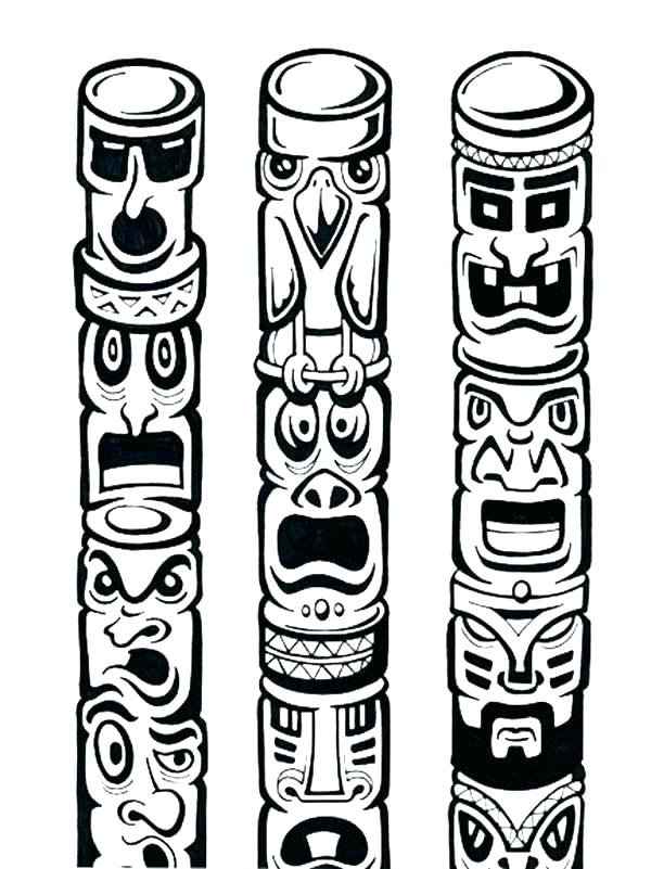600x801 Totem Pole Coloring Page Totem Pole Coloring Pages Totem Pole