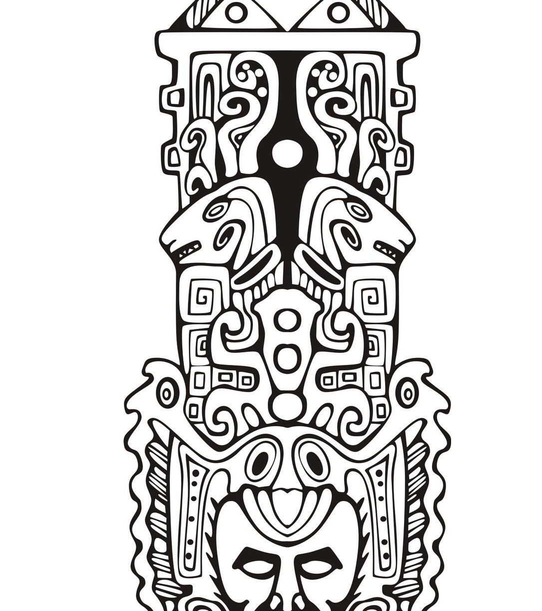 1085x1224 Coloring For Kids Totem Pole Pages Outstanding Free Printable