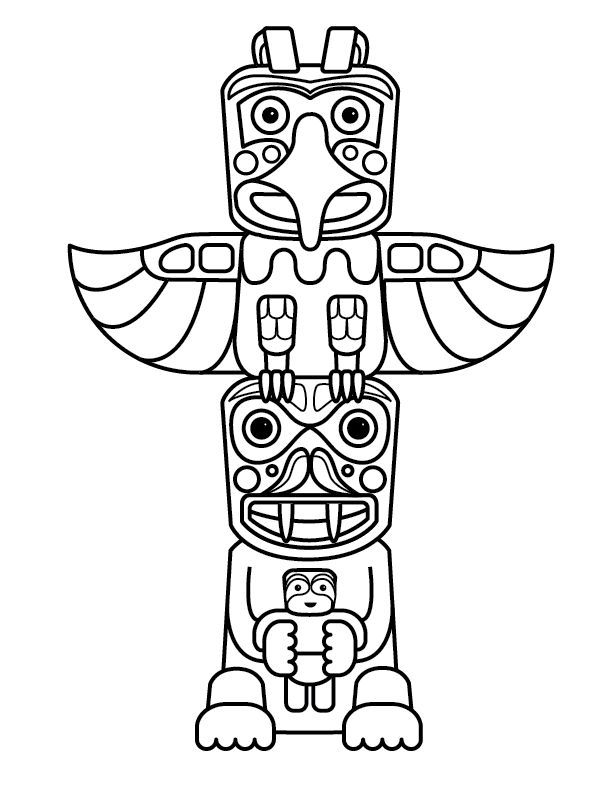 612x792 Free Printable Totem Pole Coloring Pages For Kids Totems, Free