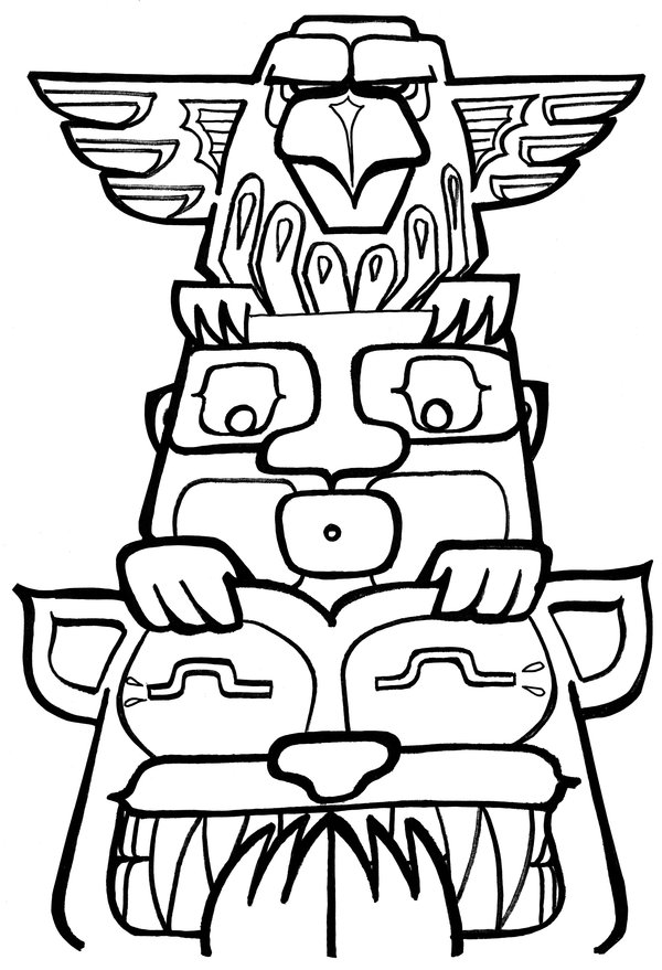 600x879 Free Printable Totem Pole Coloring Pages For Kids