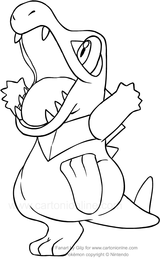 540x878 Drawing Totodile Of The Pokemon Coloring Page