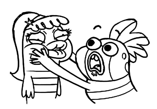 600x416 Touch Coloring Pages Milo Touch Beaa Face Hard In Fish Hooks