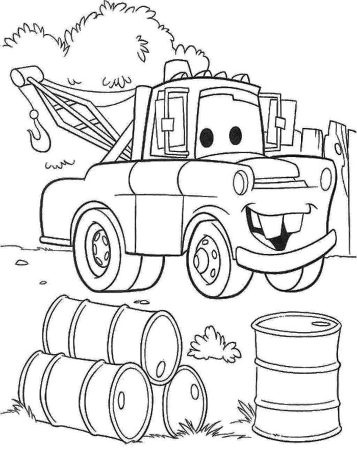 700x881 Pixar Tow Truck Coloring Page Bachar Boys Tow